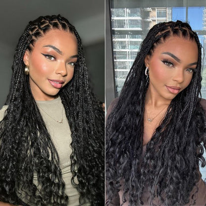 🔥Last Day:60% Off✨ No Glue, No Hassle – Natural Wavy & Braided Wigs
