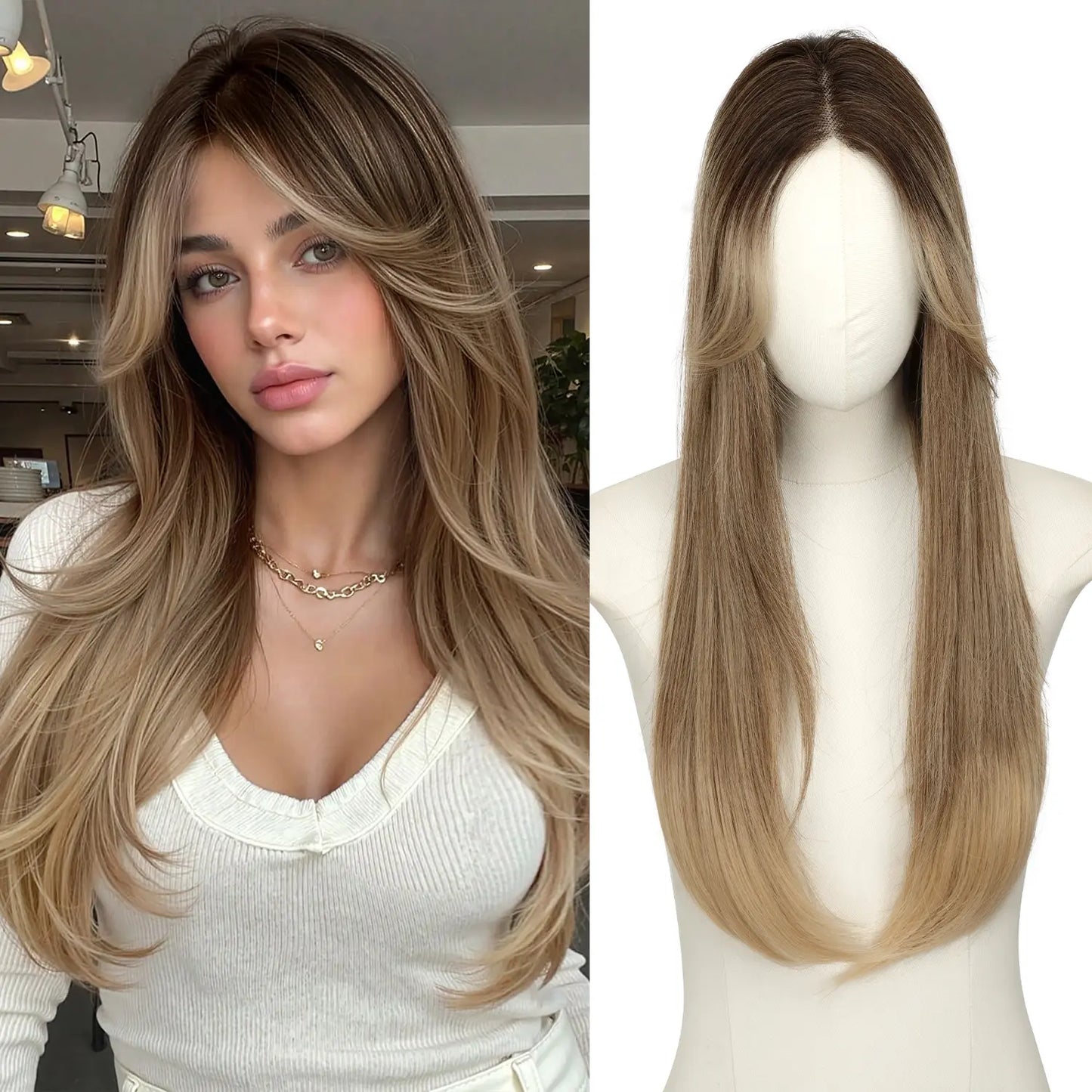 "Human Hair Topper — Lightweight Layered"