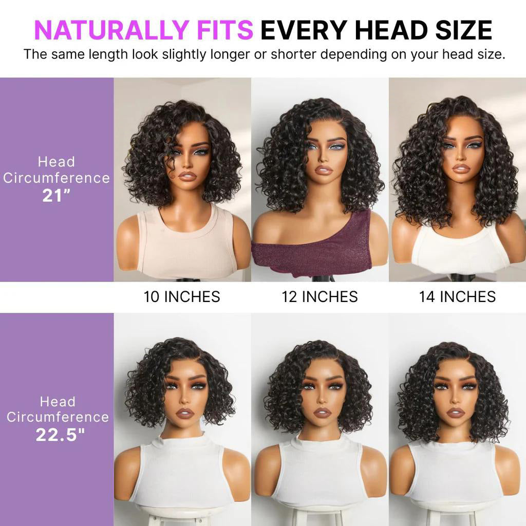 🔥LIMITED TIME OFFER 🔥Ready-to-Wear Glueless Curly Bob Wig