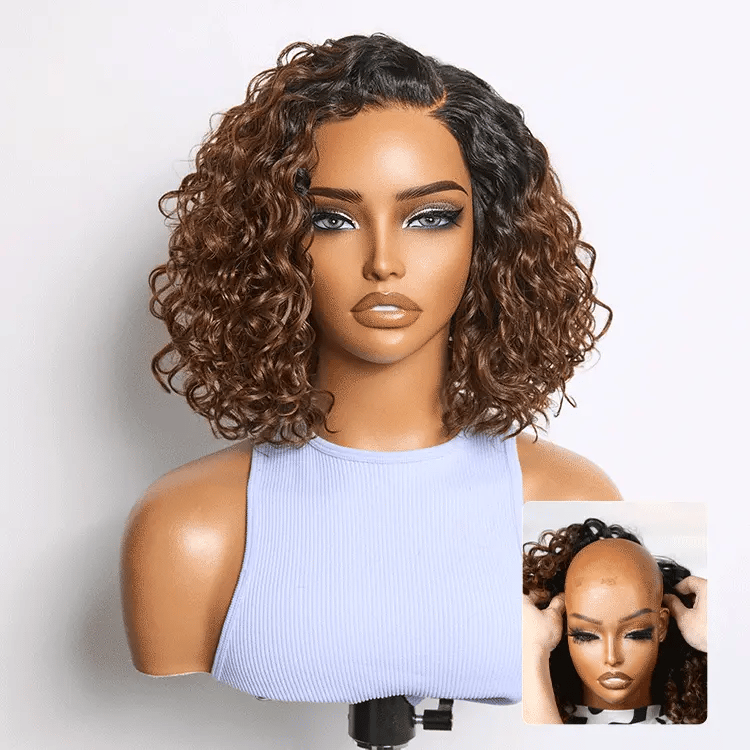 🔥LIMITED TIME OFFER 🔥Ready-to-Wear Glueless Curly Bob Wig
