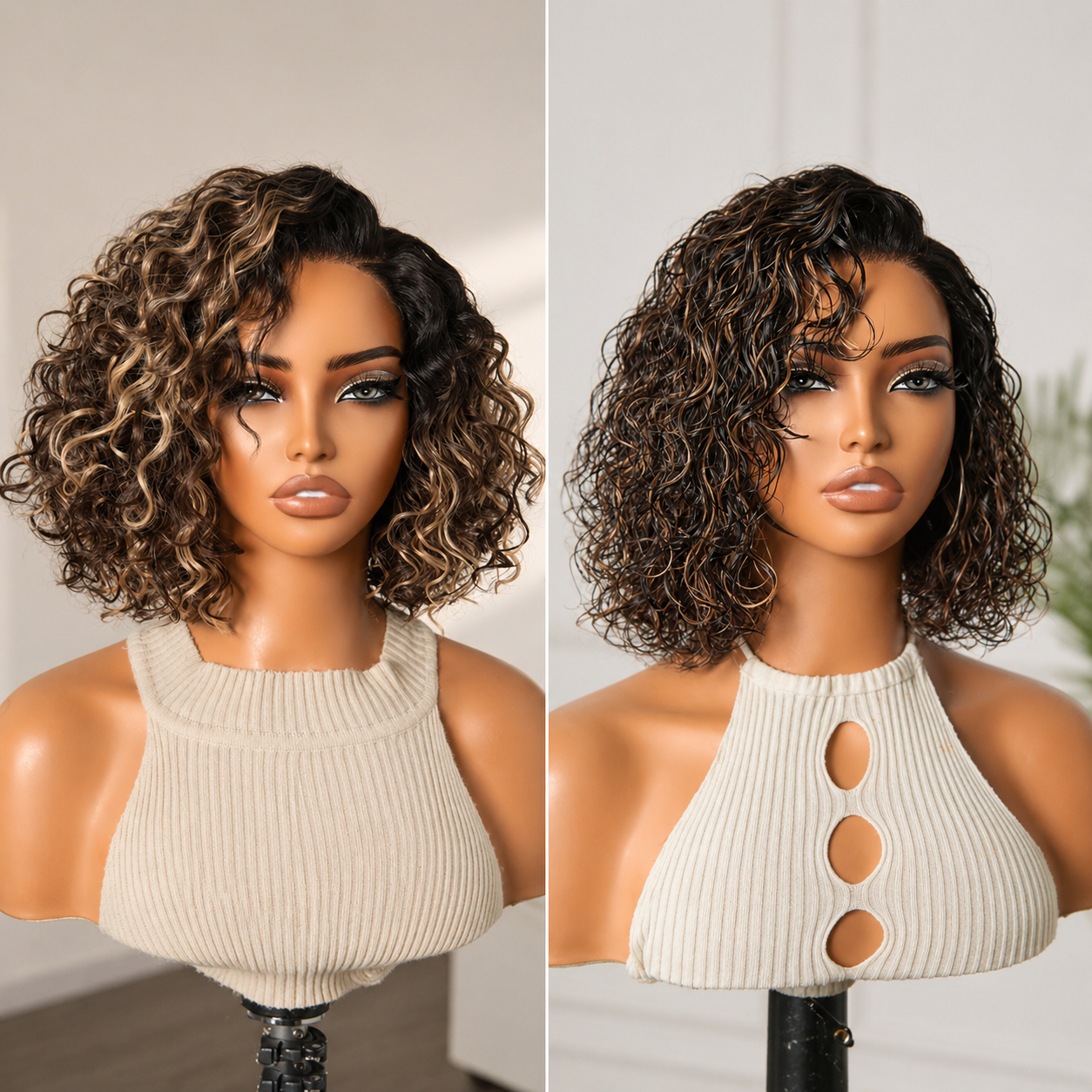 🔥LIMITED TIME OFFER 🔥Ready-to-Wear Glueless Curly Bob Wig