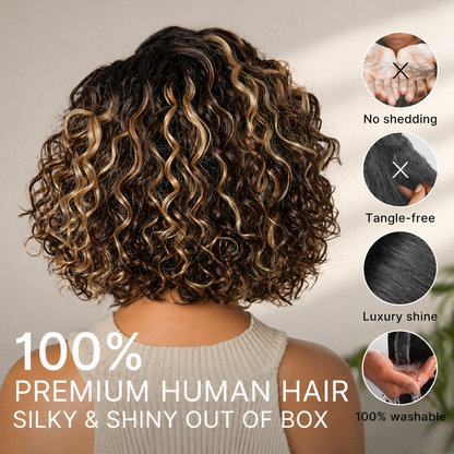 🔥LIMITED TIME OFFER 🔥Ready-to-Wear Glueless Curly Bob Wig