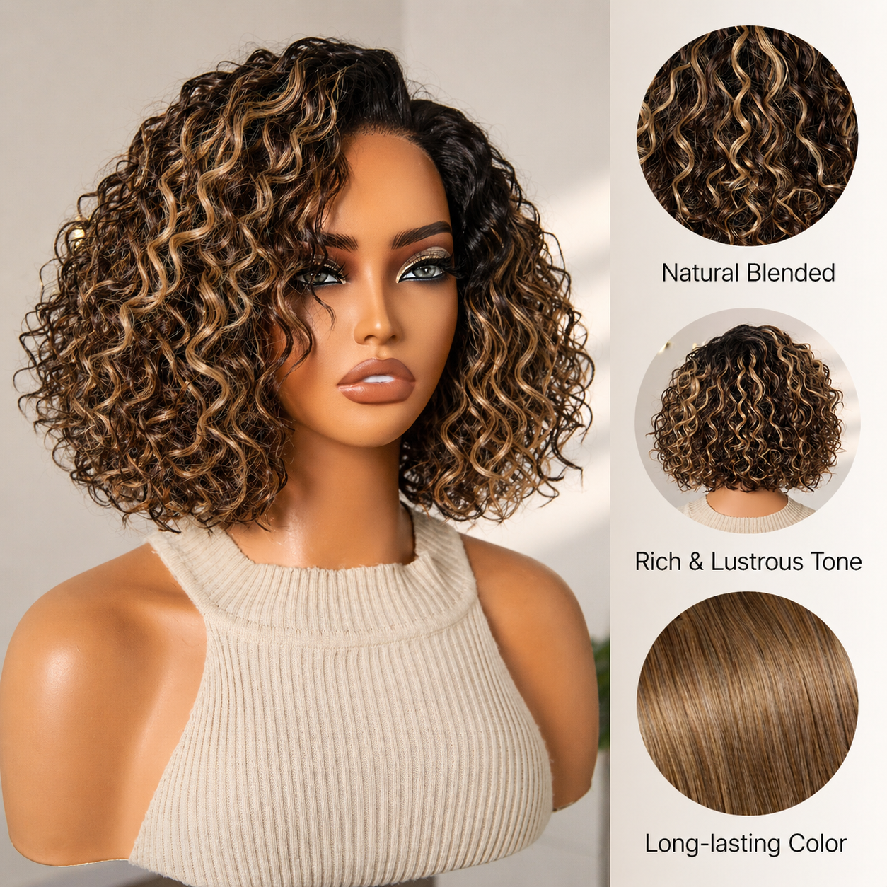🔥LIMITED TIME OFFER 🔥Ready-to-Wear Glueless Curly Bob Wig