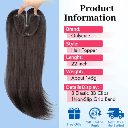 "Human Hair Topper — Lightweight Layered"