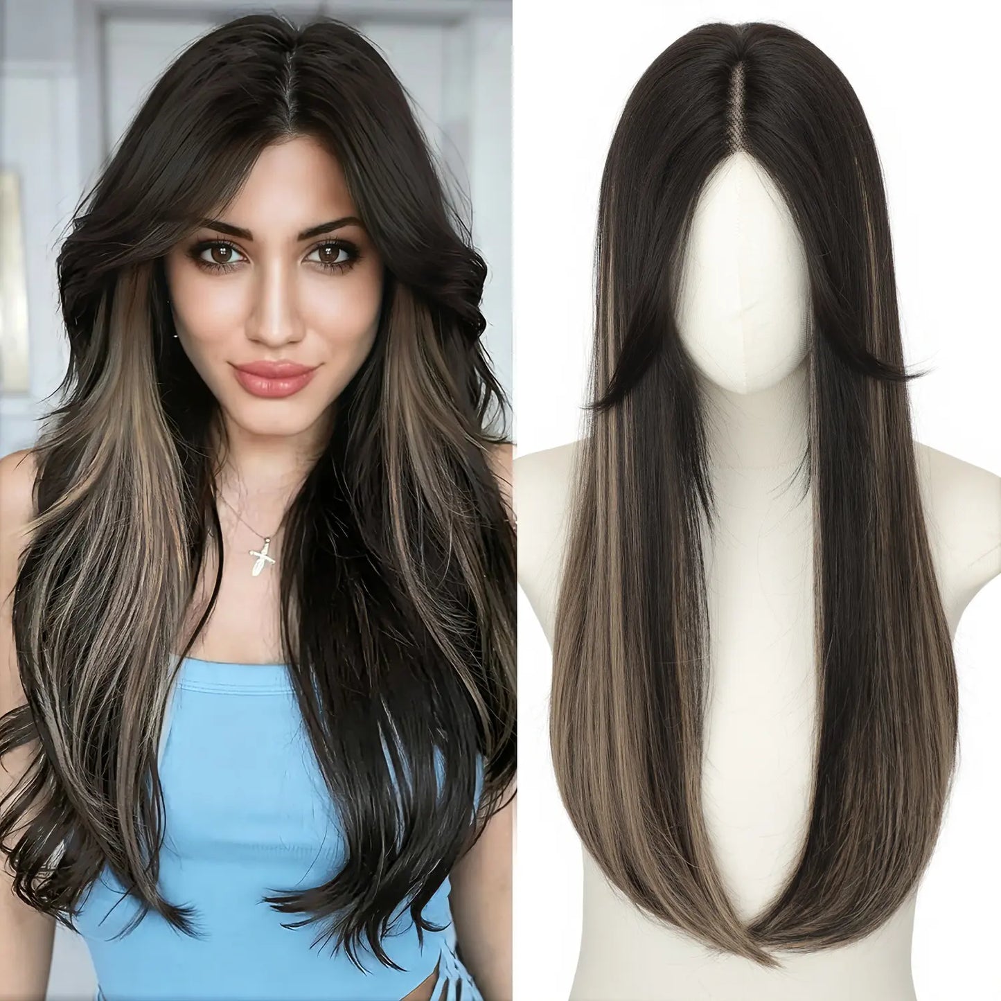 "Human Hair Topper — Lightweight Layered"
