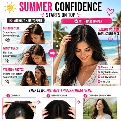 "Human Hair Topper — Lightweight Layered"
