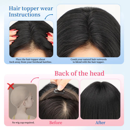 "Human Hair Topper — Lightweight Layered"