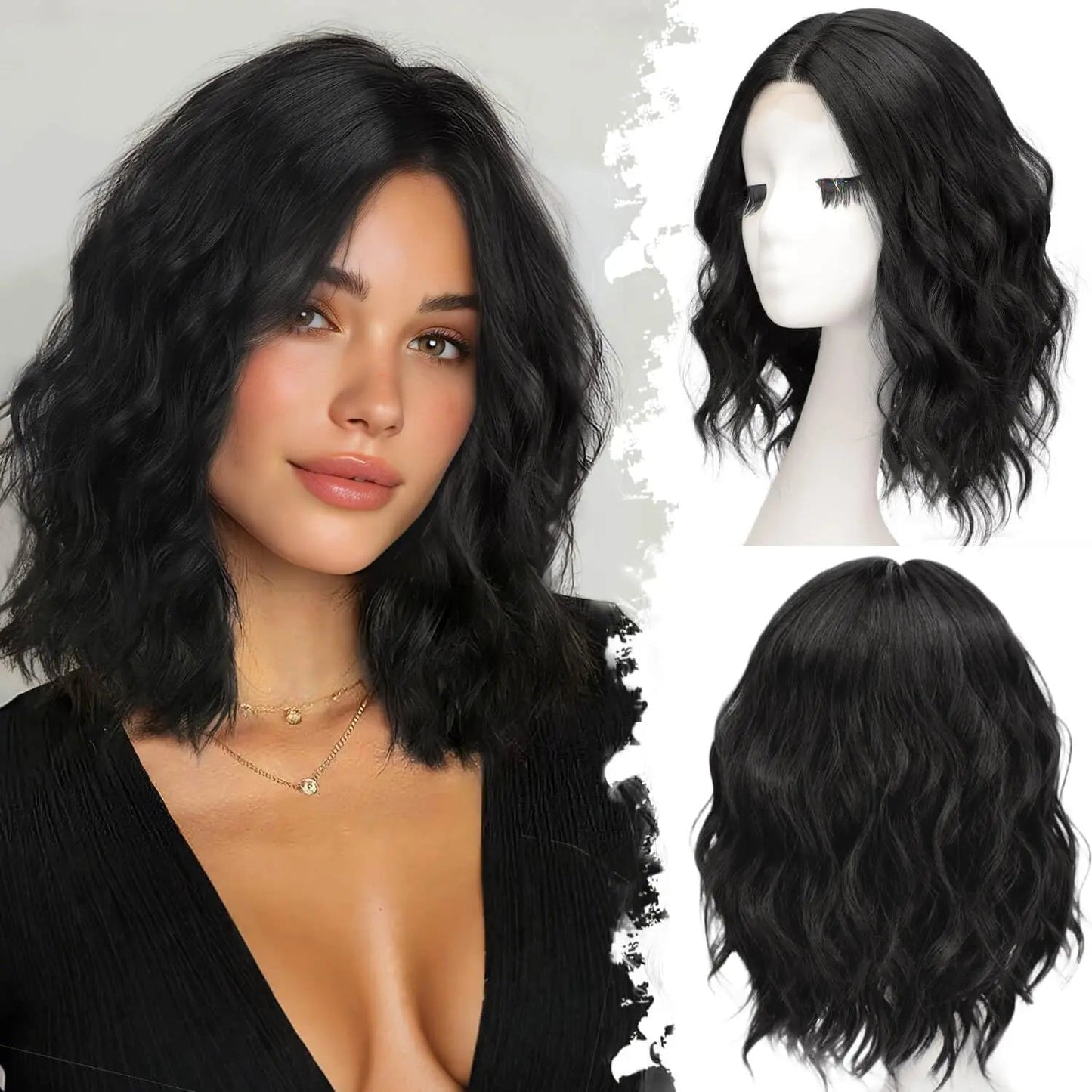 Short Wavy Lace Hairline Wig – Natural Hairline