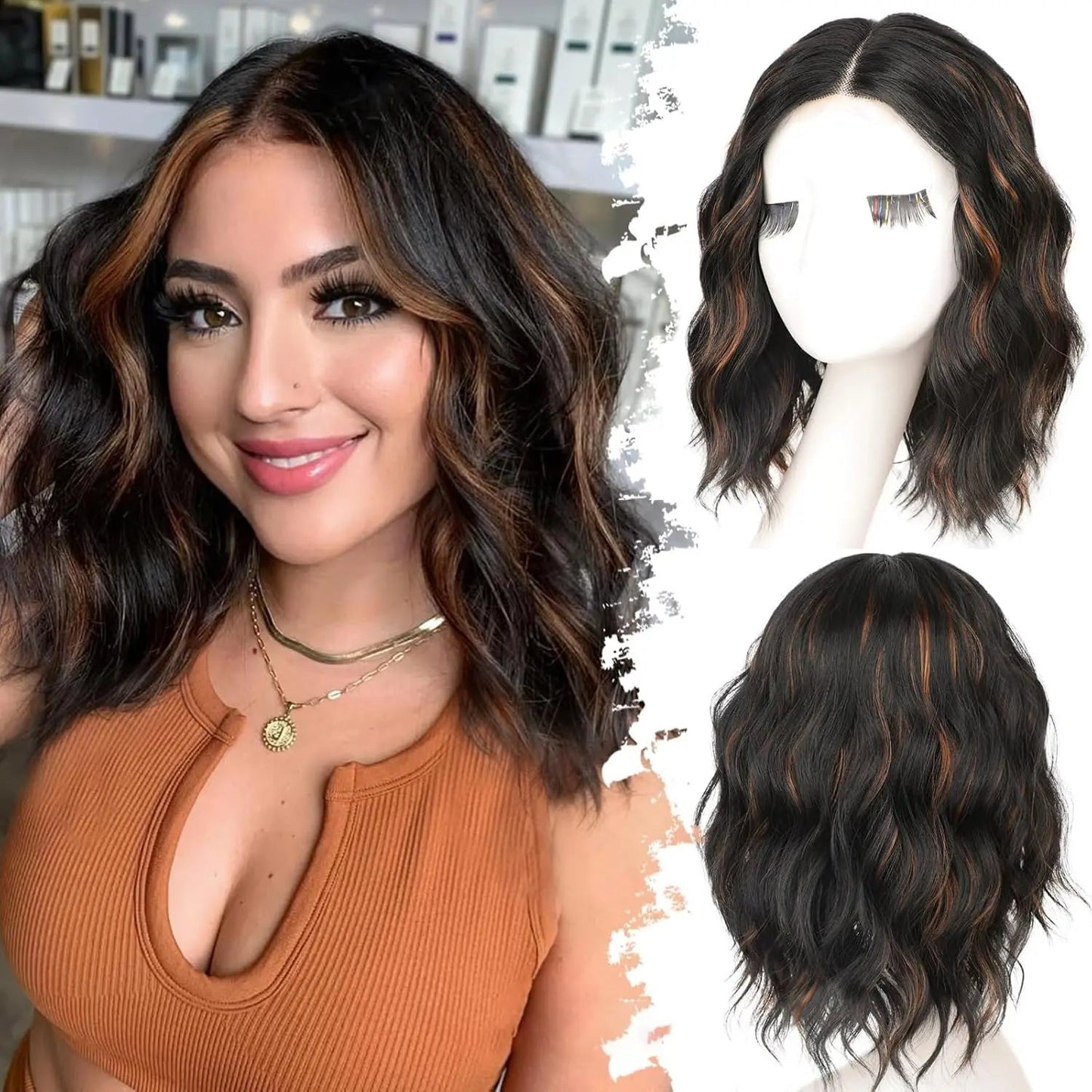 Short Wavy Lace Hairline Wig – Natural Hairline