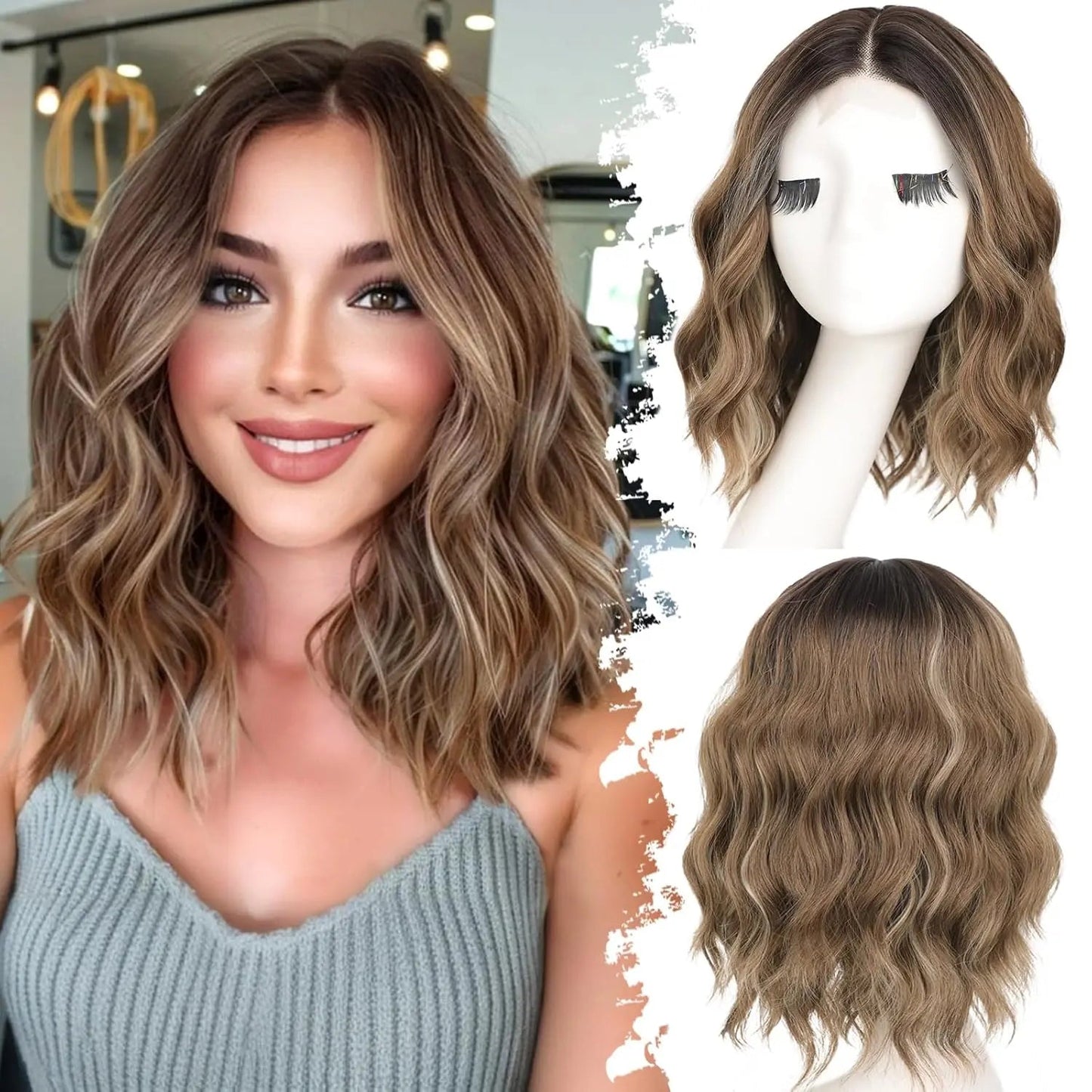 Short Wavy Lace Hairline Wig – Natural Hairline