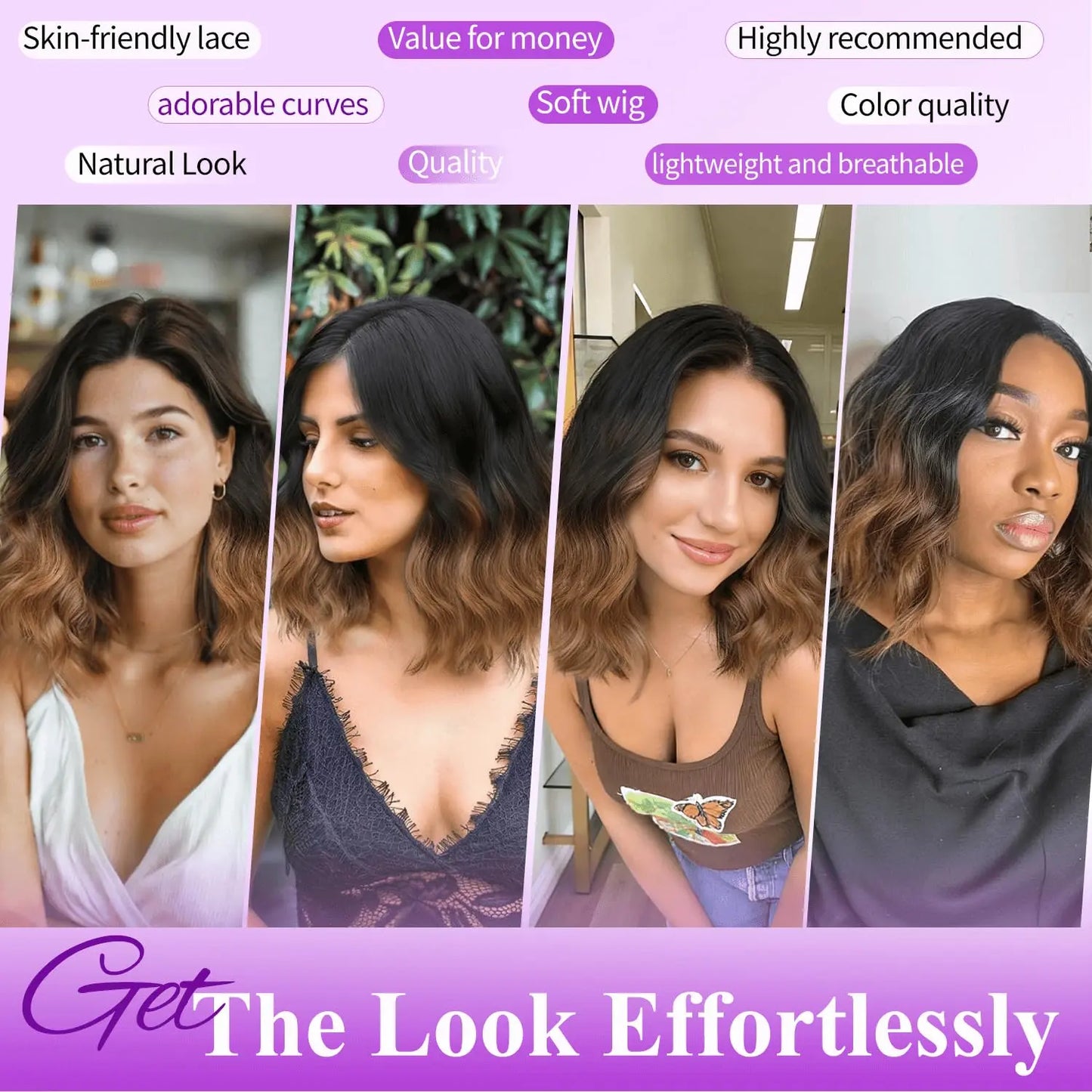 Short Wavy Lace Hairline Wig – Natural Hairline