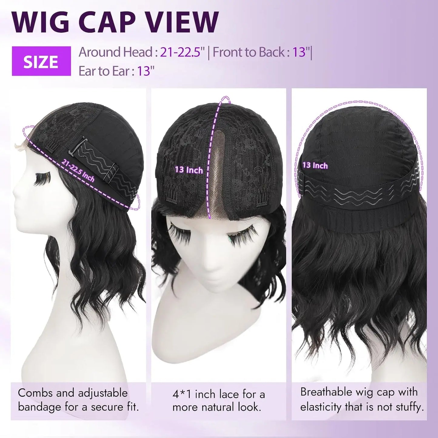 Short Wavy Lace Hairline Wig – Natural Hairline