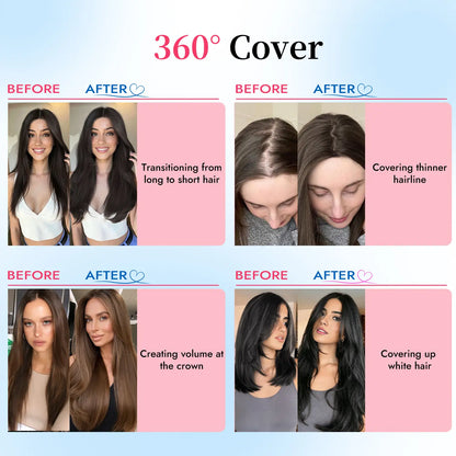 "Human Hair Topper — Lightweight Layered"