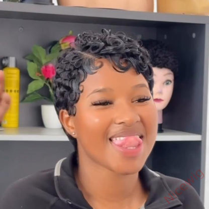 Short Curly Wig Hairstyles Pixie Cut Wig
